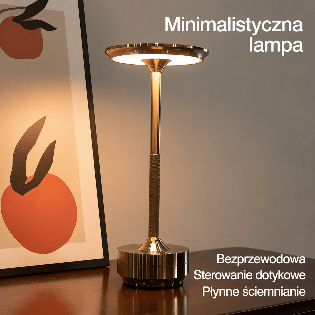 Lampka Stołowa Bezprzewodowa 4000mAh z Regulacją Jasności i 3 Barwami Światła – Do Sypialni i Biura