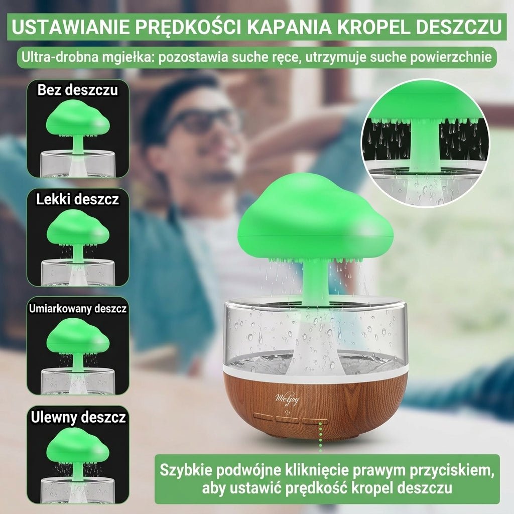 Lampka na Biurko z Nawilżaczem i Dyfuzorem Aromaterapeutycznym – Estetyczna Chmura Deszczowa 7