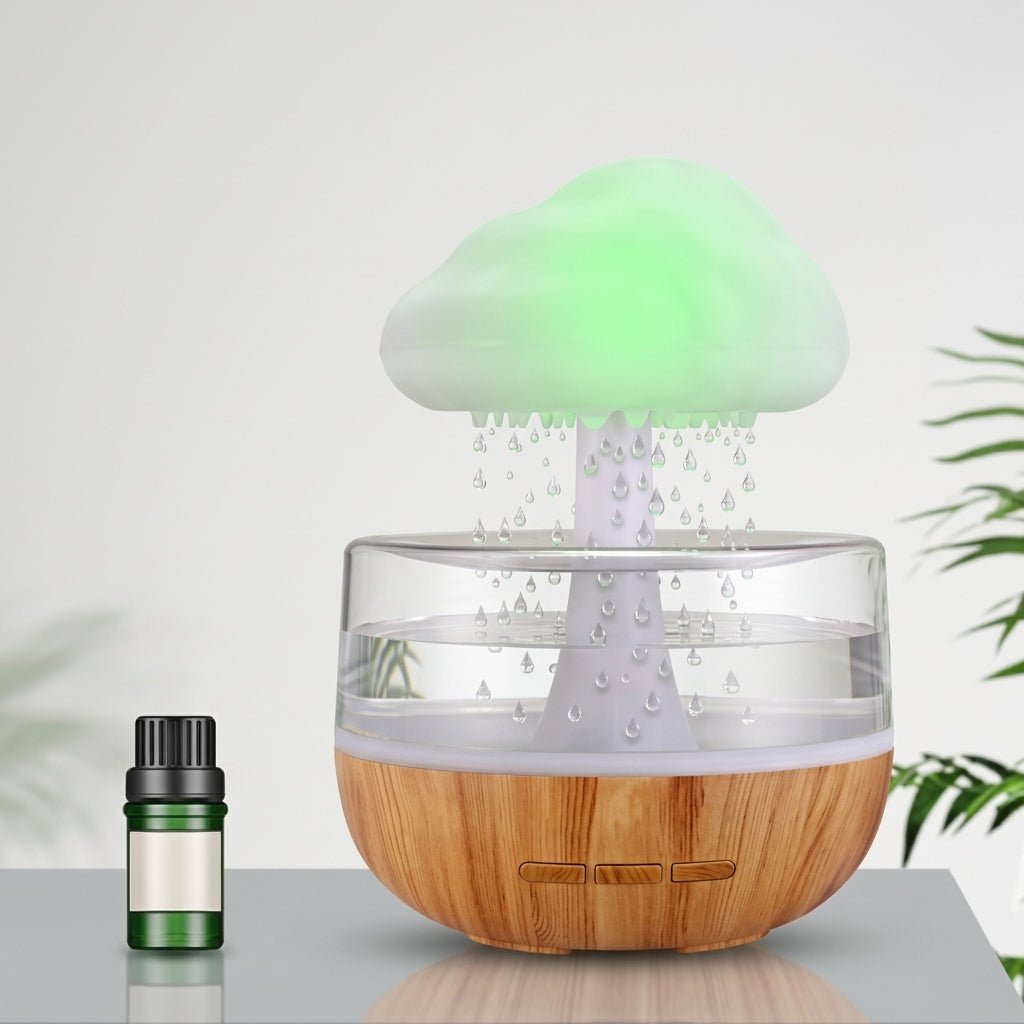 Lampka na Biurko z Nawilżaczem i Dyfuzorem Aromaterapeutycznym – Estetyczna Chmura Deszczowa 4