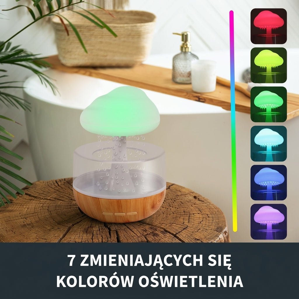 Lampka na Biurko z Nawilżaczem i Dyfuzorem Aromaterapeutycznym – Estetyczna Chmura Deszczowa 11