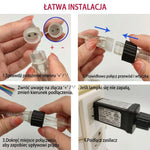 Lampki LED Sopelki – 8 Sztuk 50 cm do Dekoracji Domu i Ogrodu 4