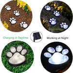 Lampki Ogrodowe Solarne LED z Nadrukiem Łap – Łatwe w Instalacji, Odporne na Warunki Atmosferyczne 6