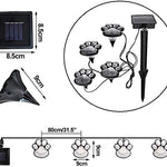 Lampki Ogrodowe Solarne LED z Nadrukiem Łap – Łatwe w Instalacji, Odporne na Warunki Atmosferyczne 8