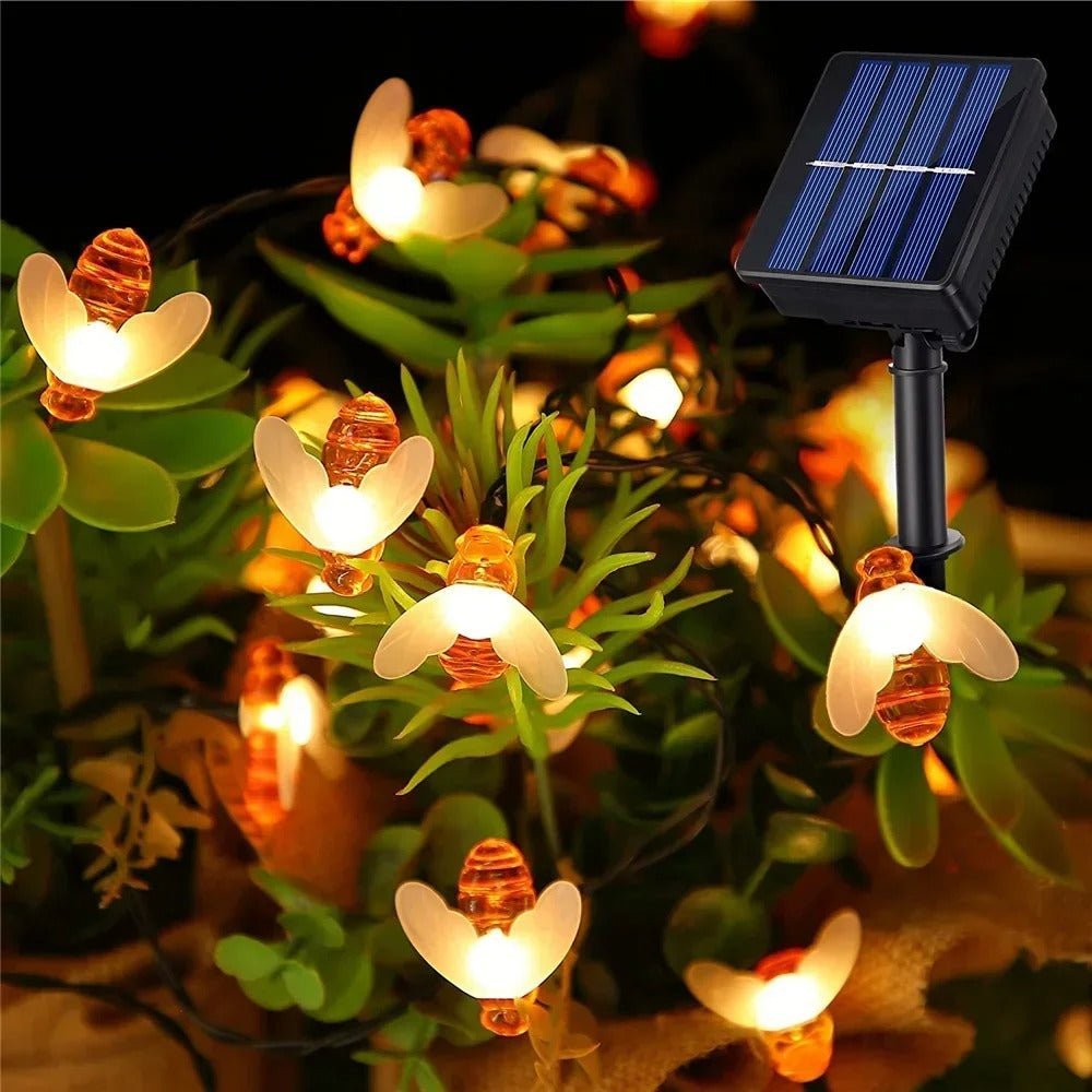 Lampki Ogrodowe Solarne z Pszczołami – Wodoodporne Oświetlenie na 7m z 50 LED 6