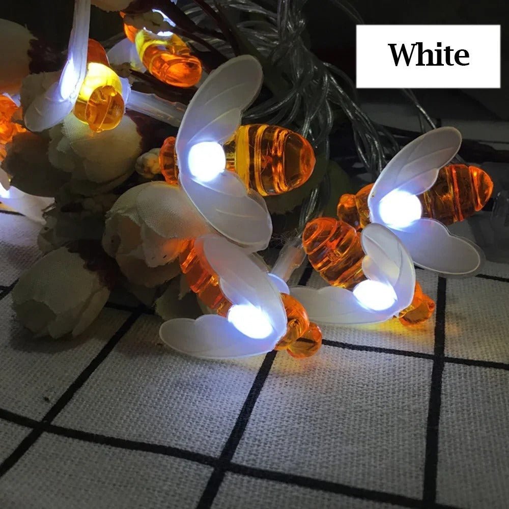 Lampki Ogrodowe Solarne z Pszczołami – Wodoodporne Oświetlenie na 7m z 50 LED 7
