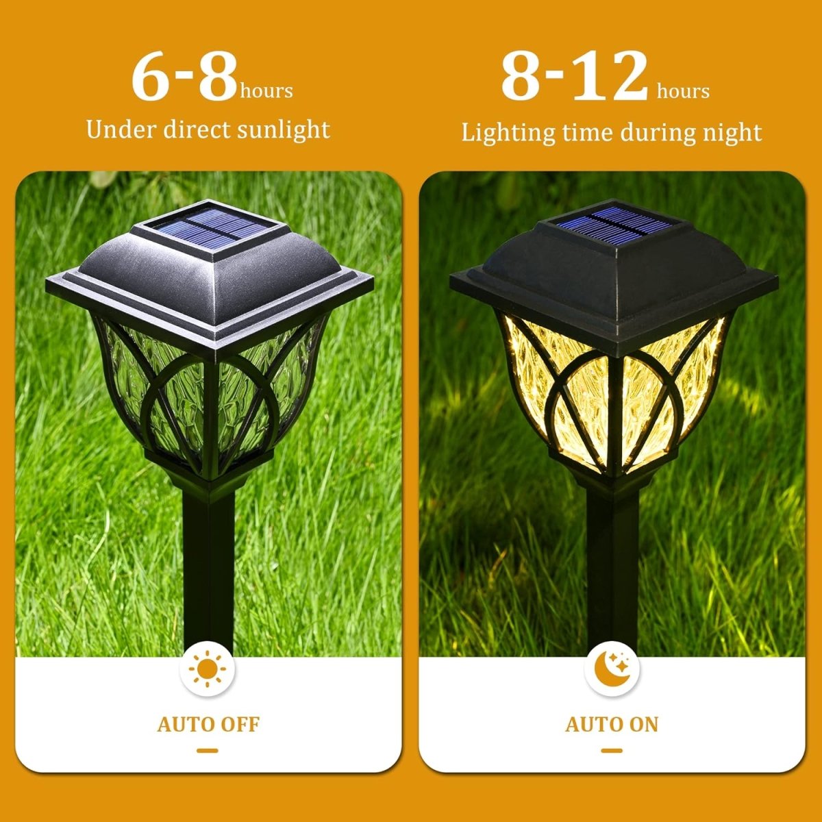 Lampy Ogrodowe LED Solar 6-sztuk – Automatyczne Oświetlenie Zewnętrzne do Ogrodu i Ścieżek 3
