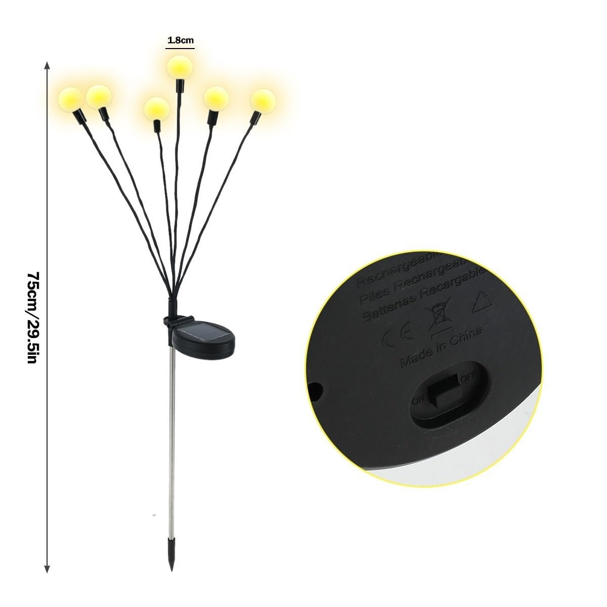 Lampy Ogrodowe LED Zasilane Energą Słoneczną – Wodoodporne Oświetlenie Zewnętrzne do Ogródka 4