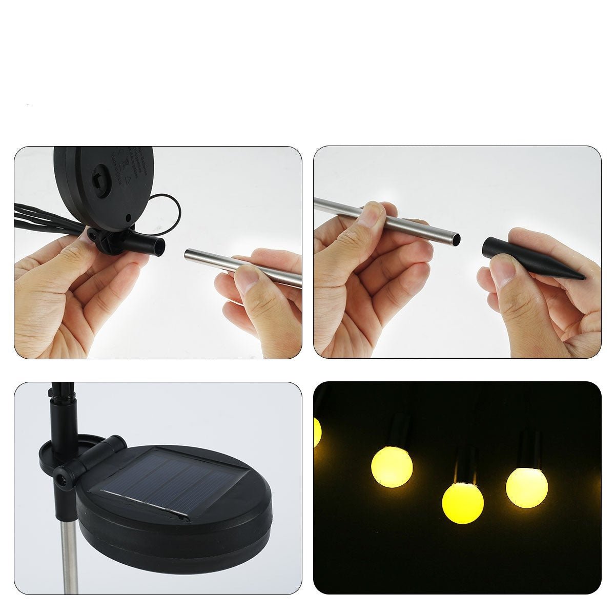 Lampy Ogrodowe LED Zasilane Energą Słoneczną – Wodoodporne Oświetlenie Zewnętrzne do Ogródka 5