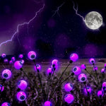 Lampy Ogrodowe Solarne z Fioletowymi Światłami – Oświetlenie Zewnętrzne na Halloween, 6 Szt. 1
