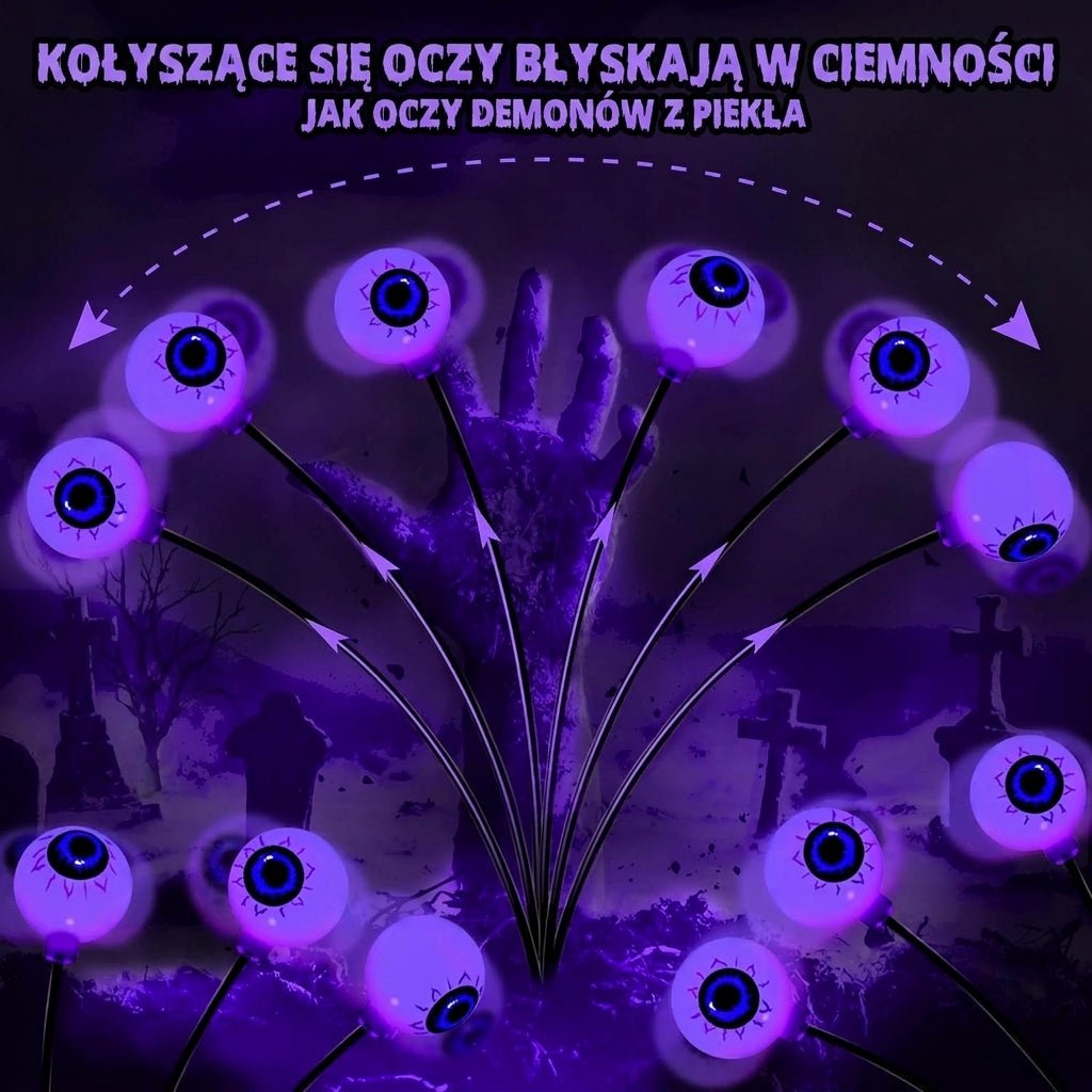 Lampy Ogrodowe Solarne z Fioletowymi Światłami – Oświetlenie Zewnętrzne na Halloween, 6 Szt. 7