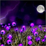 Lampy Ogrodowe Solarne z Fioletowymi Światłami – Oświetlenie Zewnętrzne na Halloween, 6 Szt. 0