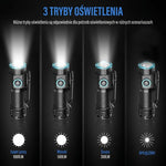 Latarka Akumulatorowa LED 1000 Lumenów – Kompaktowa, Wodoodporna z Magnetycznym Ogonem 11