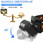Latarka Czołowa LED 1200 Lumenów z Czujnikiem Ruchu – Wodoodporna, Zestaw 2 Sztuk