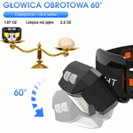 Latarka Czołowa LED 1200 Lumenów z Czujnikiem Ruchu – Wodoodporna, Zestaw 2 Sztuk