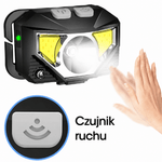 Latarka Czołowa LED 1200 Lumenów z Czujnikiem Ruchu – Wodoodporna, Zestaw 2 Sztuk
