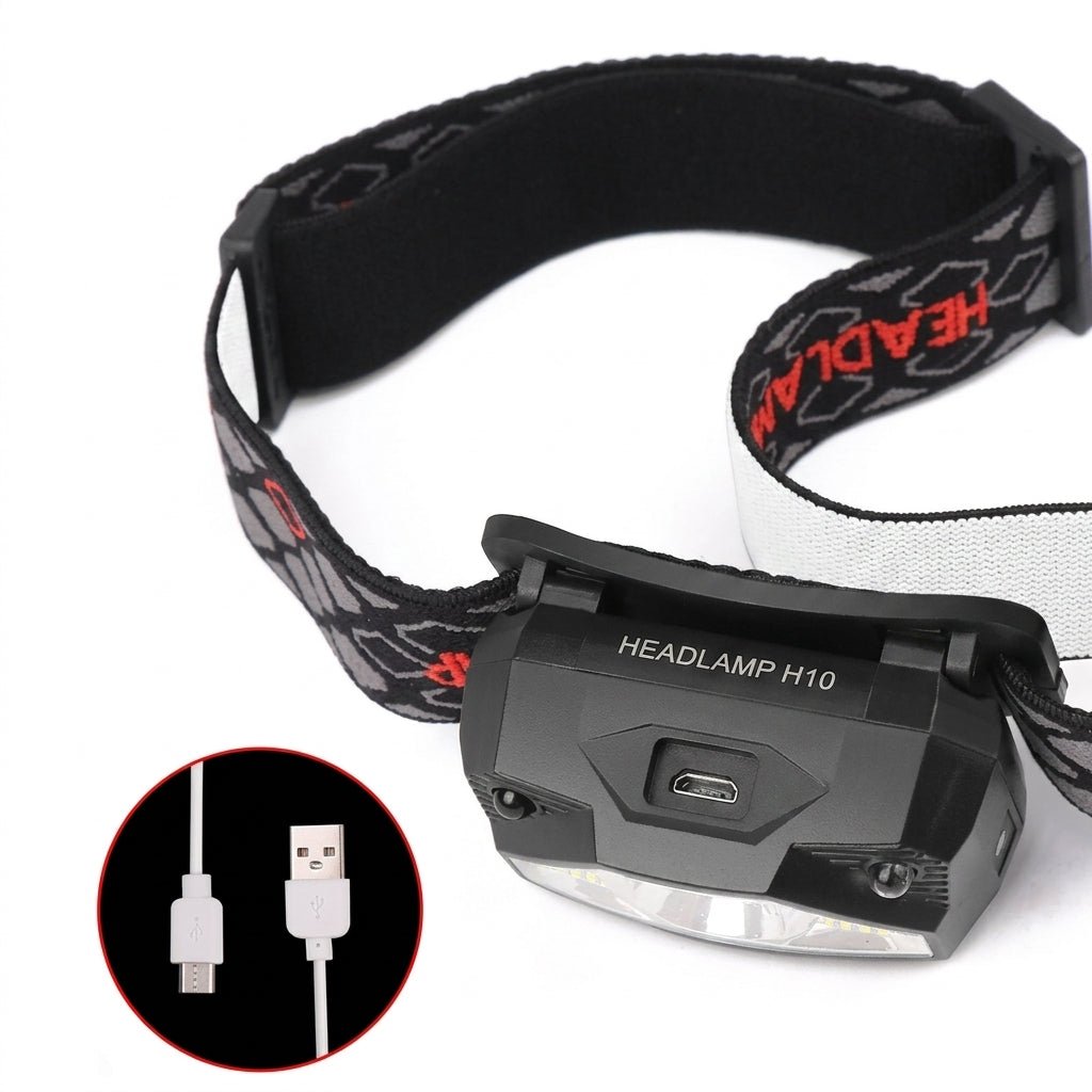 Latarka Czołowa LED USB z Czujnikiem Ruchu – Idealna do Wędkowania i Biwakowania 9