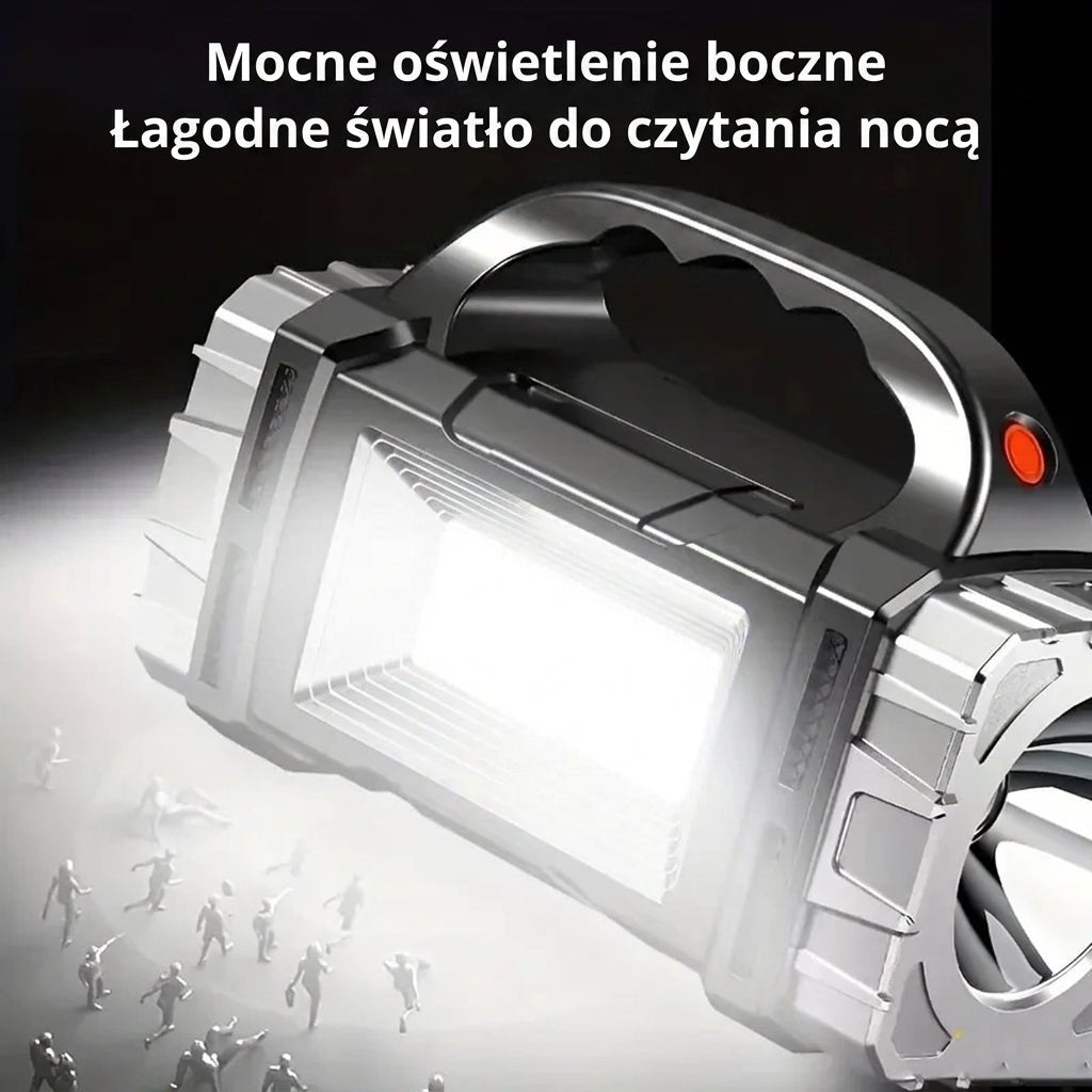 Latarka LED Akumulatorowa 1000 Lumenów z Power Bankiem – Wodoodporna, Szybkie Ładowanie 6