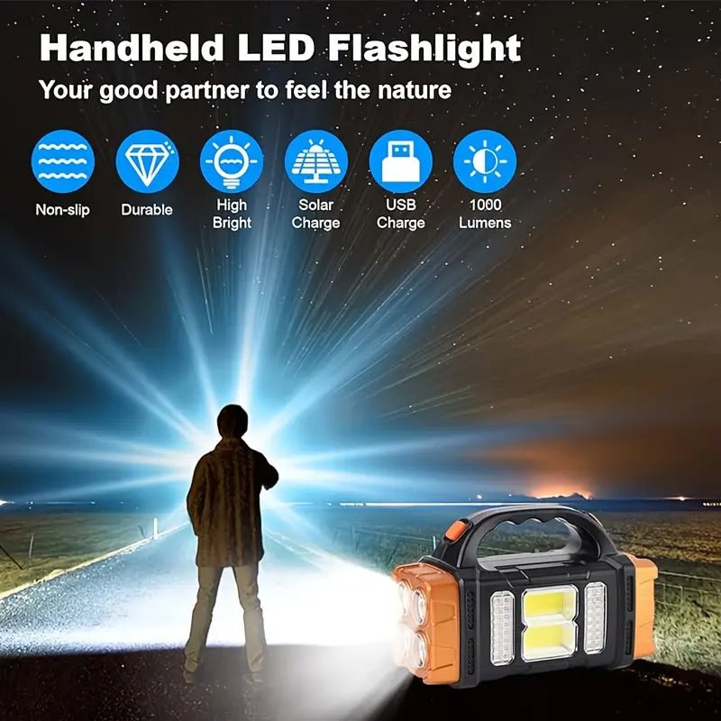 Latarka LED Akumulatorowa 1000 Lumenów z Power Bankiem – Wodoodporna, Szybkie Ładowanie 2