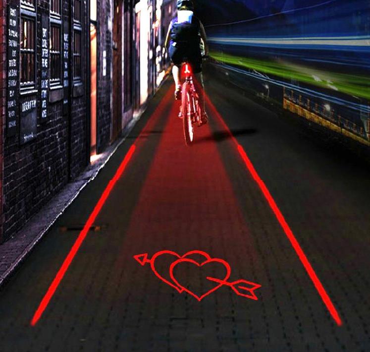 Latarka Rowerowa z Projekcją Laserową i 5/6 Diodami LED – Bezpieczne Oświetlenie na Nocną Jazdę 0