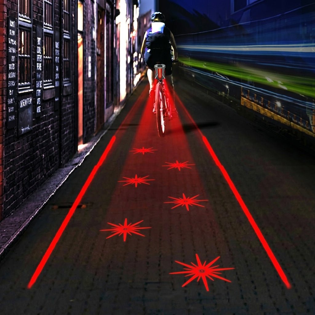 Latarka Rowerowa z Projekcją Laserową i 5/6 Diodami LED – Bezpieczne Oświetlenie na Nocną Jazdę 1