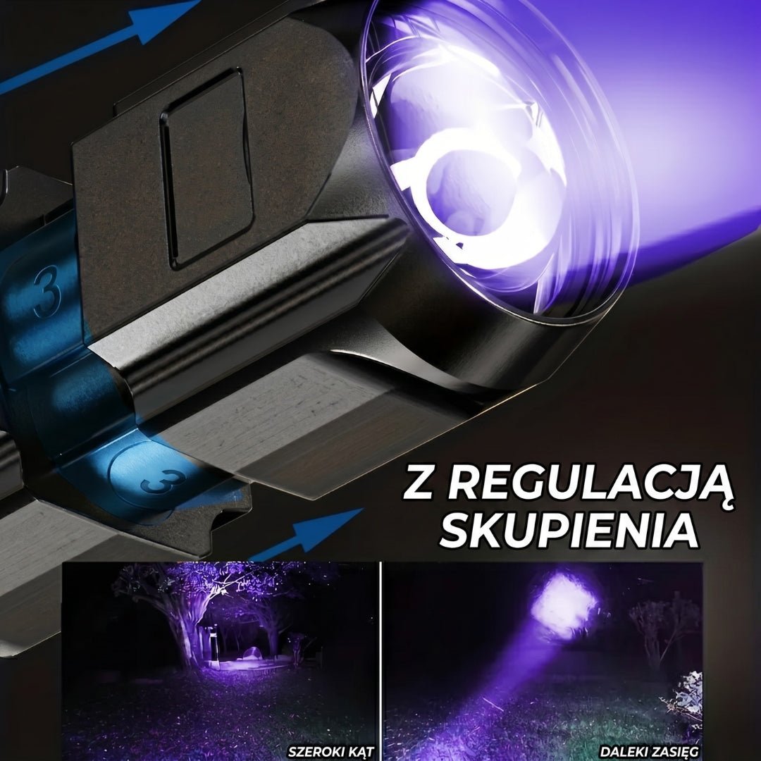Latarka UV Ładowalna z Zoomem 