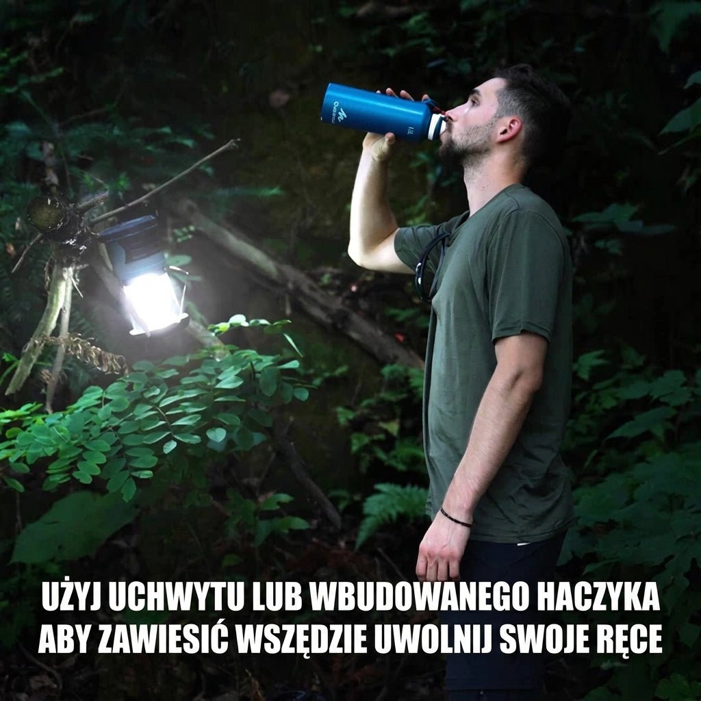 Latarnia Kempingowa LED 1500 Lumenów – Wodoodporna i Zasilana Bateryjnie 6