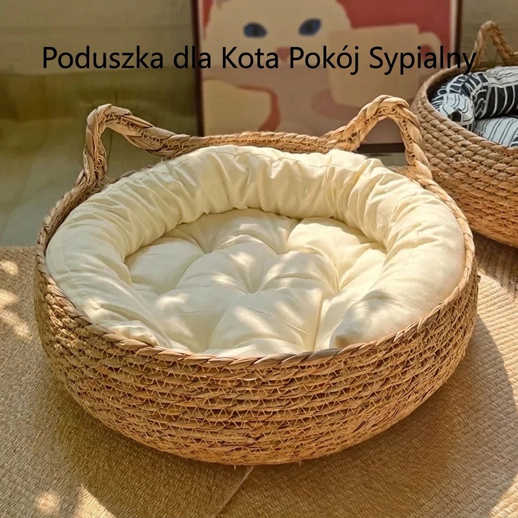 Legowisko Dla Kota Ręcznie Tkane z Podkładką Sezonową – Bawełniane i Zdejmowane 3