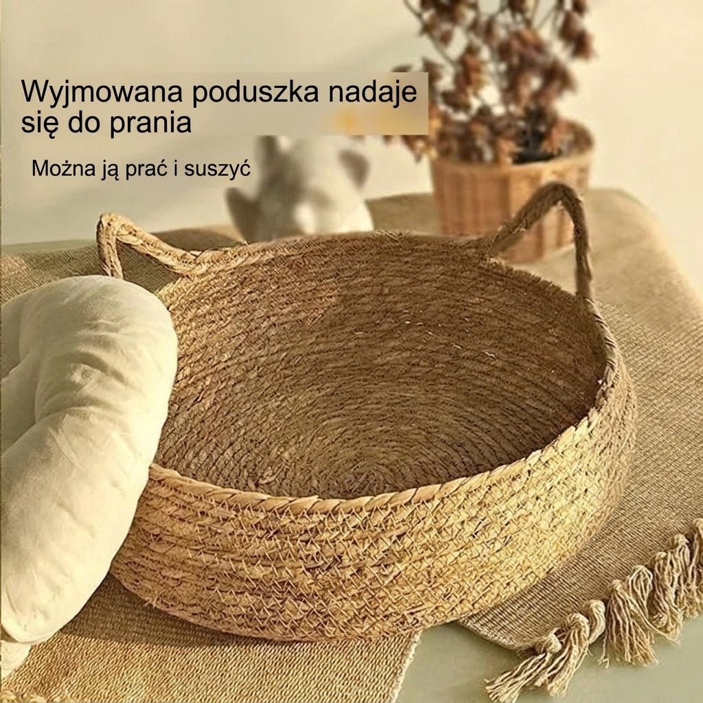 Legowisko Dla Kota Ręcznie Tkane z Podkładką Sezonową – Bawełniane i Zdejmowane 9