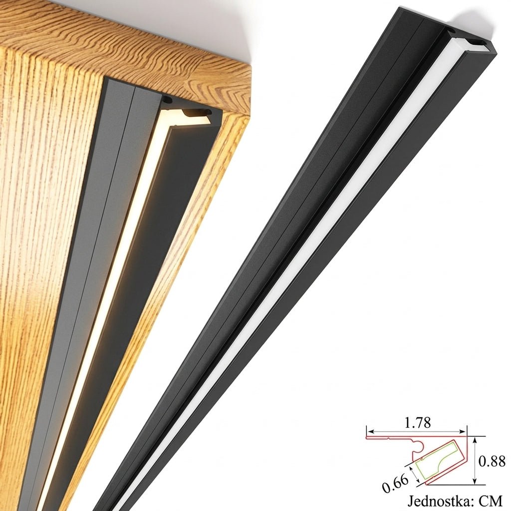 Listwa LED Podszafkowa 45° z Aluminiowym Profilem – Ultracienka, Energooszczędna do Oświetlenia Mebli 2