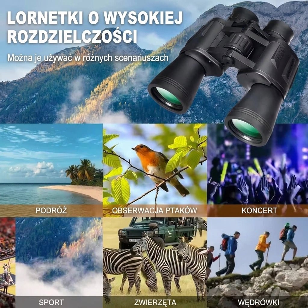 Lornetka 20x z Wodoodporną Konstrukcją i Powłoką FMC do Obserwacji Przyrody i Wydarzeń 15