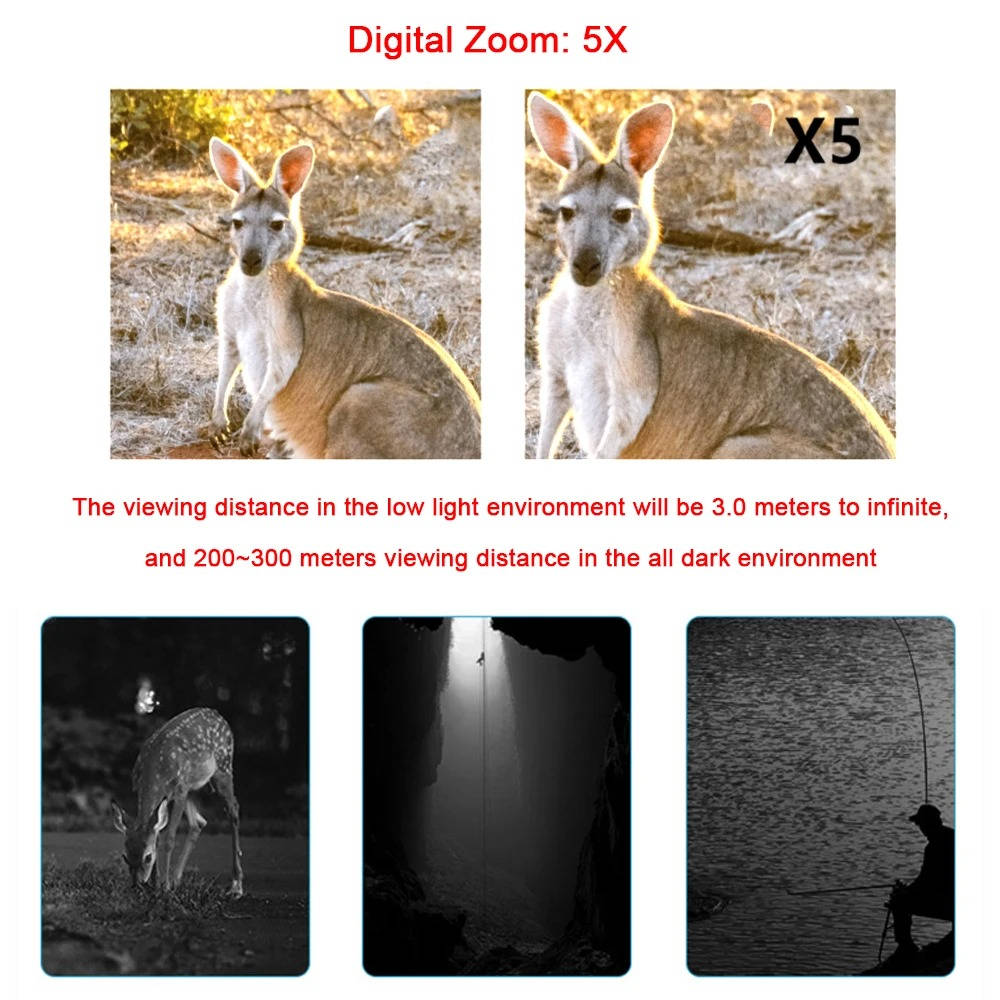 Lornetka z Kamerą Noktowizyjną Ultra HD – 5x Zoom, Oświetlenie IR, IP54 6