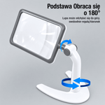 Lupa Ekranowa LED z Regulacją – Powiększenie do 3x i Obrotowa Podstawa 180° 4