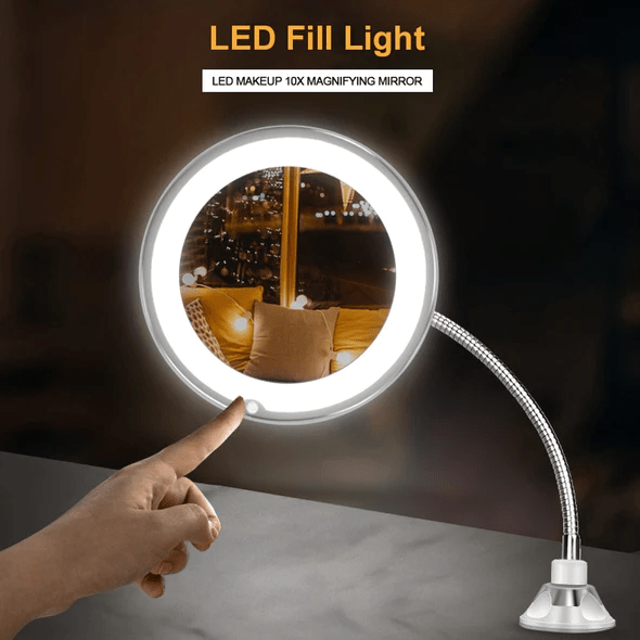 Lustro Powiększające 10x z LED – Elastyczne, Kompaktowe Do Makijażu w Podróży 1