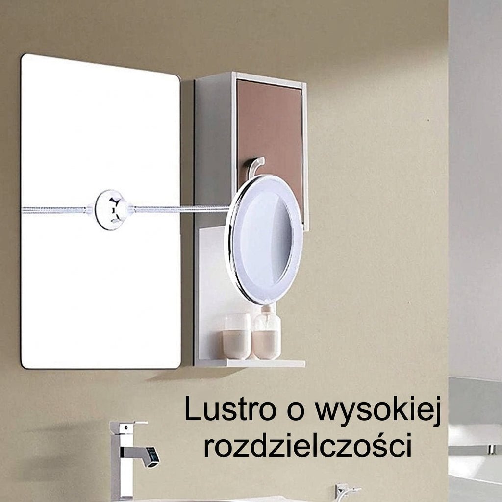 Lustro do Makijażu LED 10X z Przyssawką – Regulowane, Oświetlenie do Pielęgnacji 10