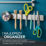 Magnetyczny Uchwyt Na Noże 35 cm Ze Stali Nierdzewnej – Do Montażu Na Lodówce lub Ścianie