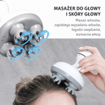Masażer do Głowy z 4 Trybami – Wodoodporny, Bezprzewodowy, Timer 10 Minut
