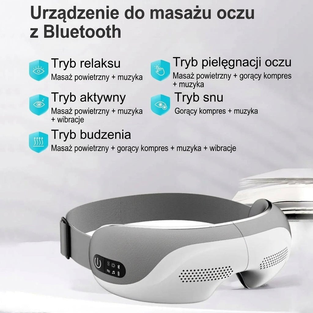 Masażer do Oczu z Ciepłem – 5 Trybów Masażu, Bluetooth, Składana Konstrukcja 8