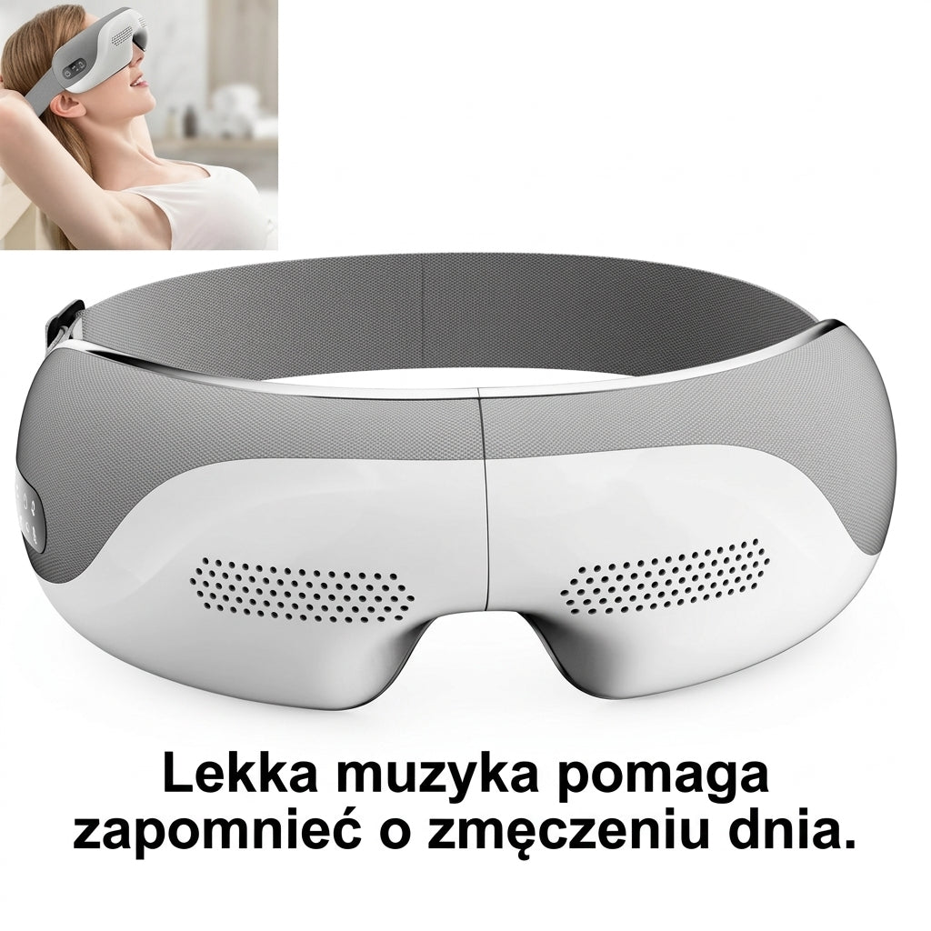 Masażer do Oczu z Ciepłem – 5 Trybów Masażu, Bluetooth, Składana Konstrukcja 