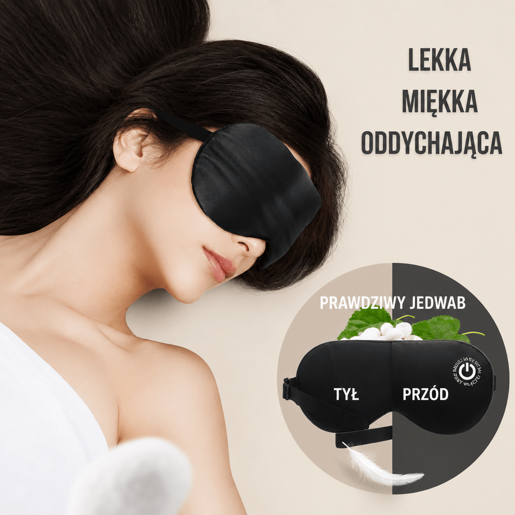 Maska na Oczy do Spania z Regulacją Temperatury i Masażem – Ładowana USB, Bezprzewodowa