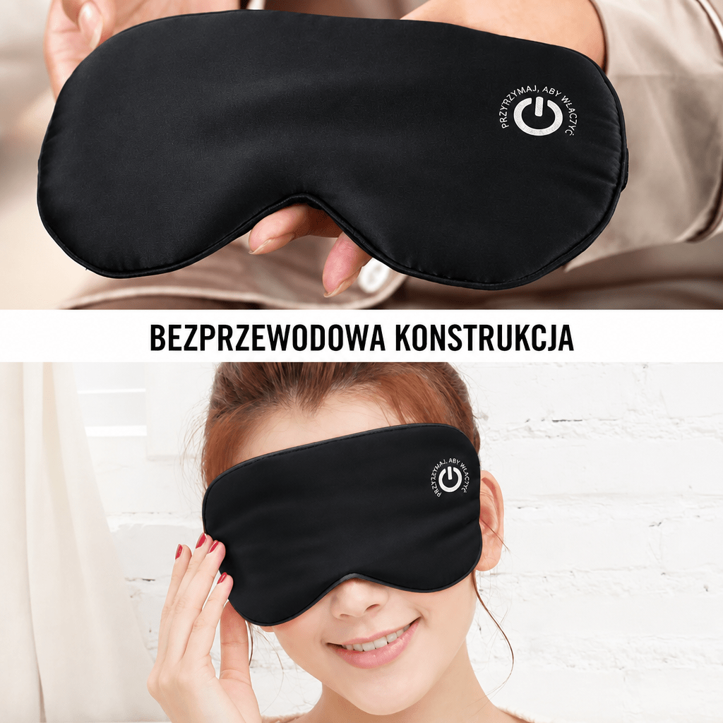 Maska na Oczy do Spania z Regulacją Temperatury i Masażem – Ładowana USB, Bezprzewodowa