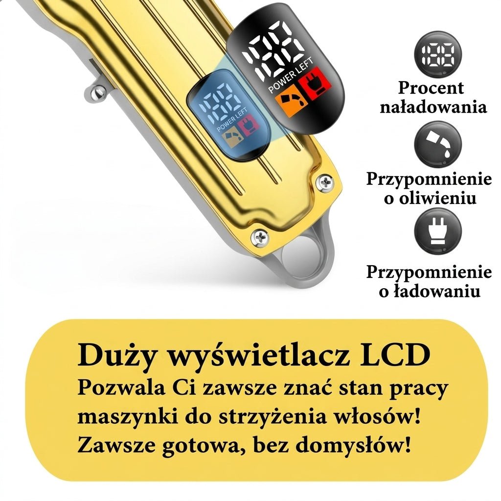 Maszynka do Strzyżenia Włosów Bezprzewodowa z Metalową Obudową i Hipoalergicznymi Ostrzami 7