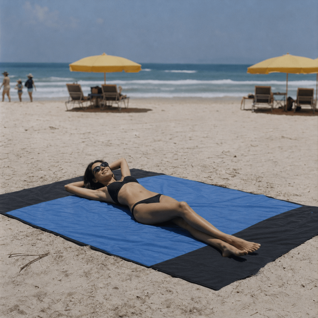 Mata Plażowa Wodoodporna z Technologią Bez Piasku – Lekka, Duża 2m x 1,8 m