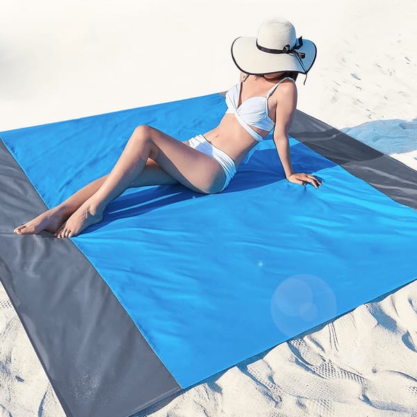 Mata Plażowa Wodoodporna z Technologią Bez Piasku – Lekka, Duża 2,01 m x 1,83 m 0