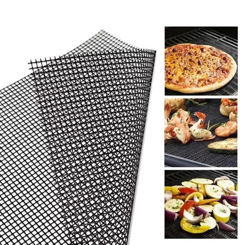 Mata Siatkowa do Grilla 33 x 40 cm – Nieprzywierająca, Wielokrotnego Użytku, Odporna na Wysokie Temperatury 0