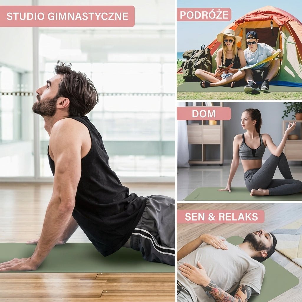 Mata do jogi antypoślizgowa 6 mm – Składana z TPE, idealna do ćwiczeń fitness 7