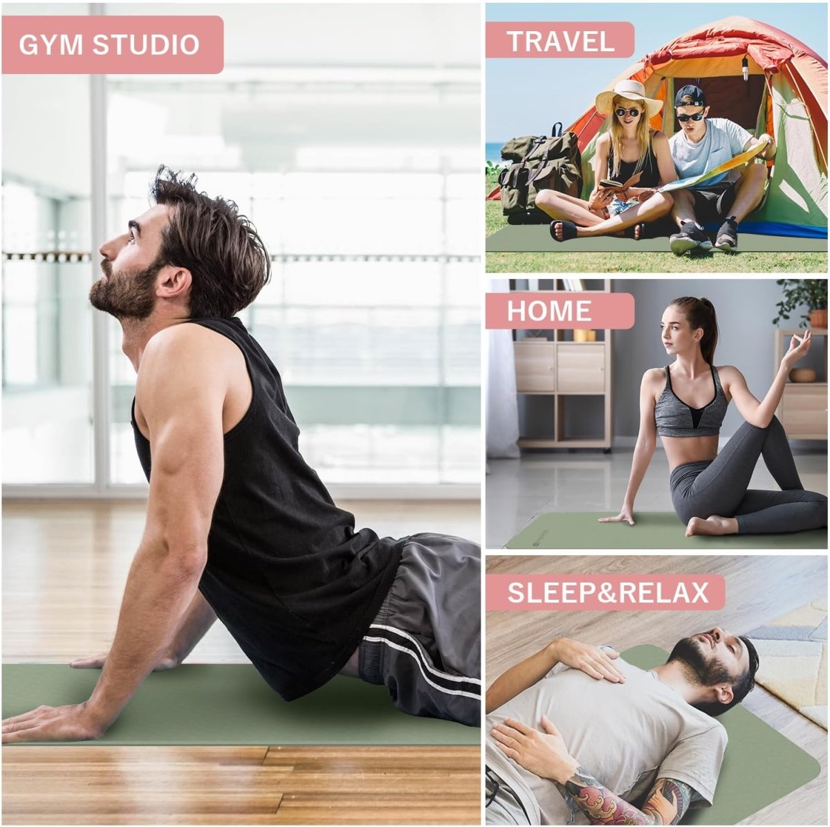 Mata do jogi antypoślizgowa 6 mm – Składana z TPE, idealna do ćwiczeń fitness 2