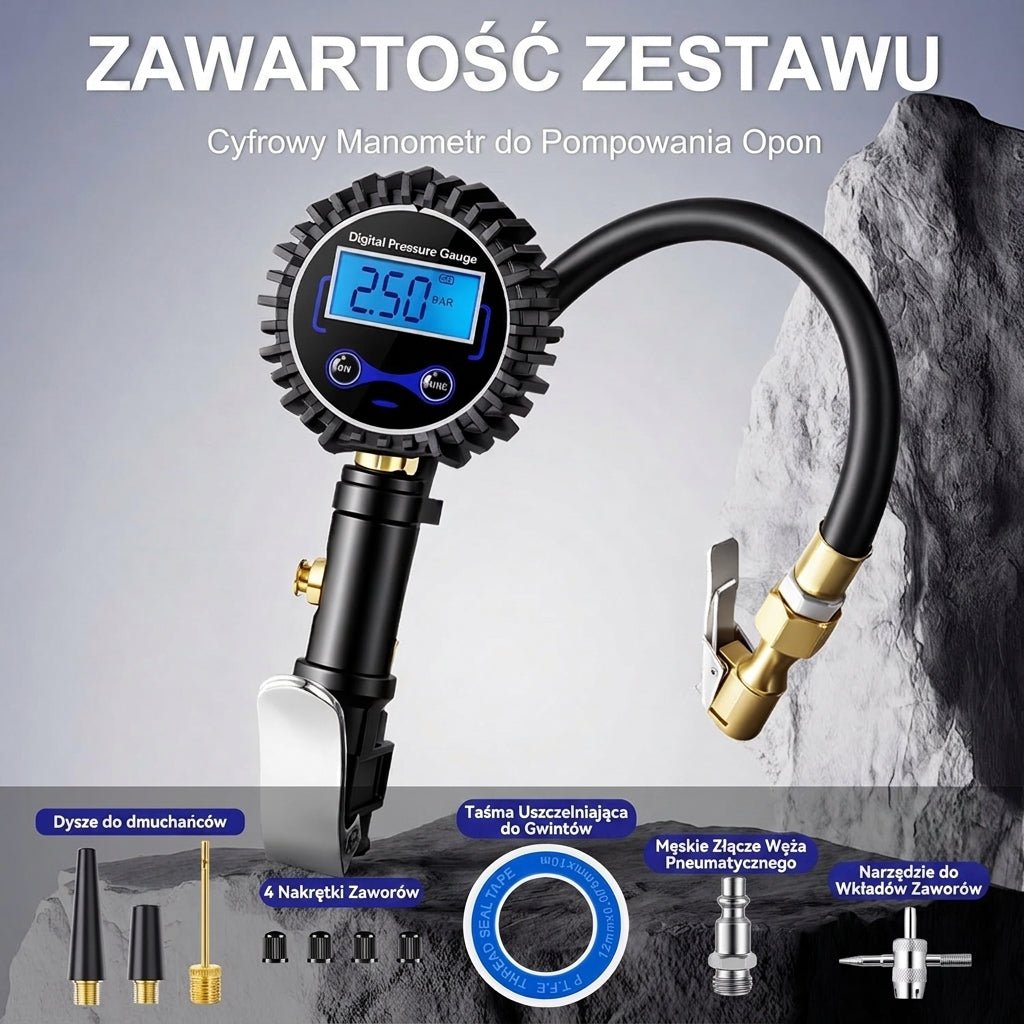 Miernik Ciśnienia w Oponach z Wyświetlaczem LED – Precyzyjny i Ergonomiczny do Samochodów i SUV-ów 5