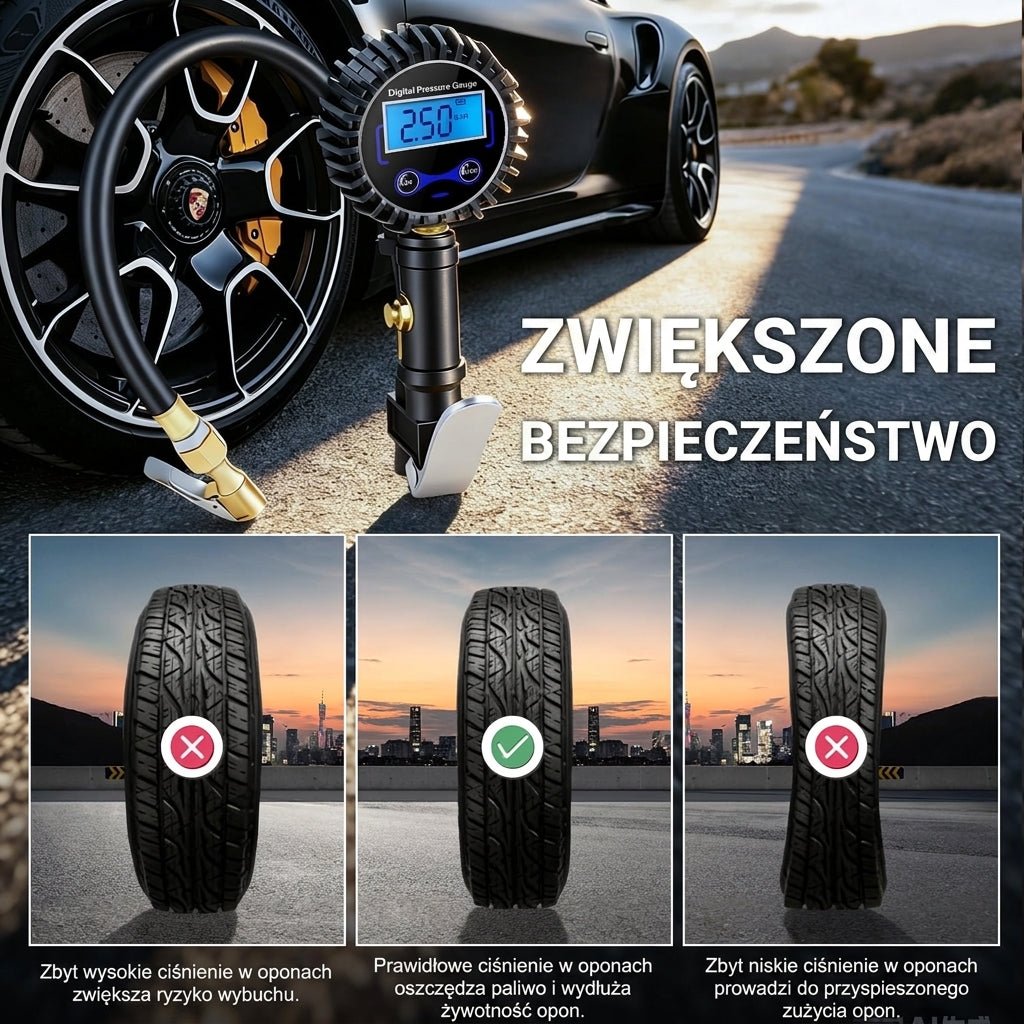Miernik Ciśnienia w Oponach z Wyświetlaczem LED – Precyzyjny i Ergonomiczny do Samochodów i SUV-ów 8