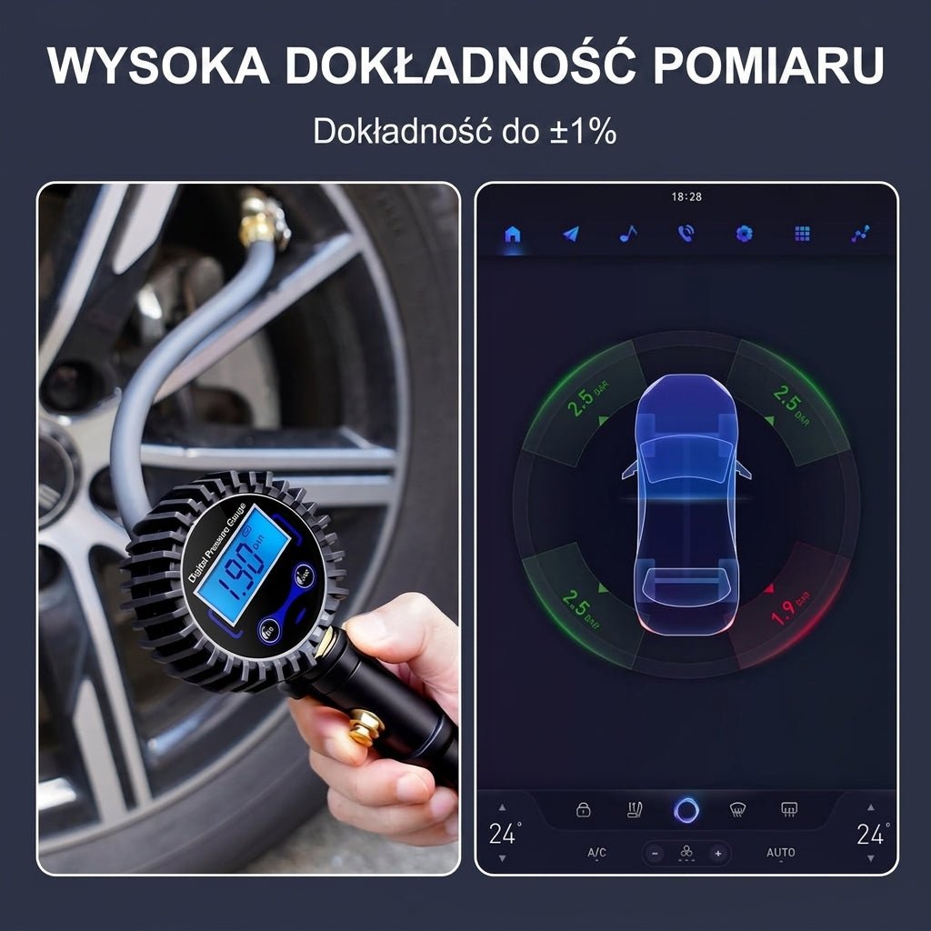 Miernik Ciśnienia w Oponach z Wyświetlaczem LED – Precyzyjny i Ergonomiczny do Samochodów i SUV-ów 10