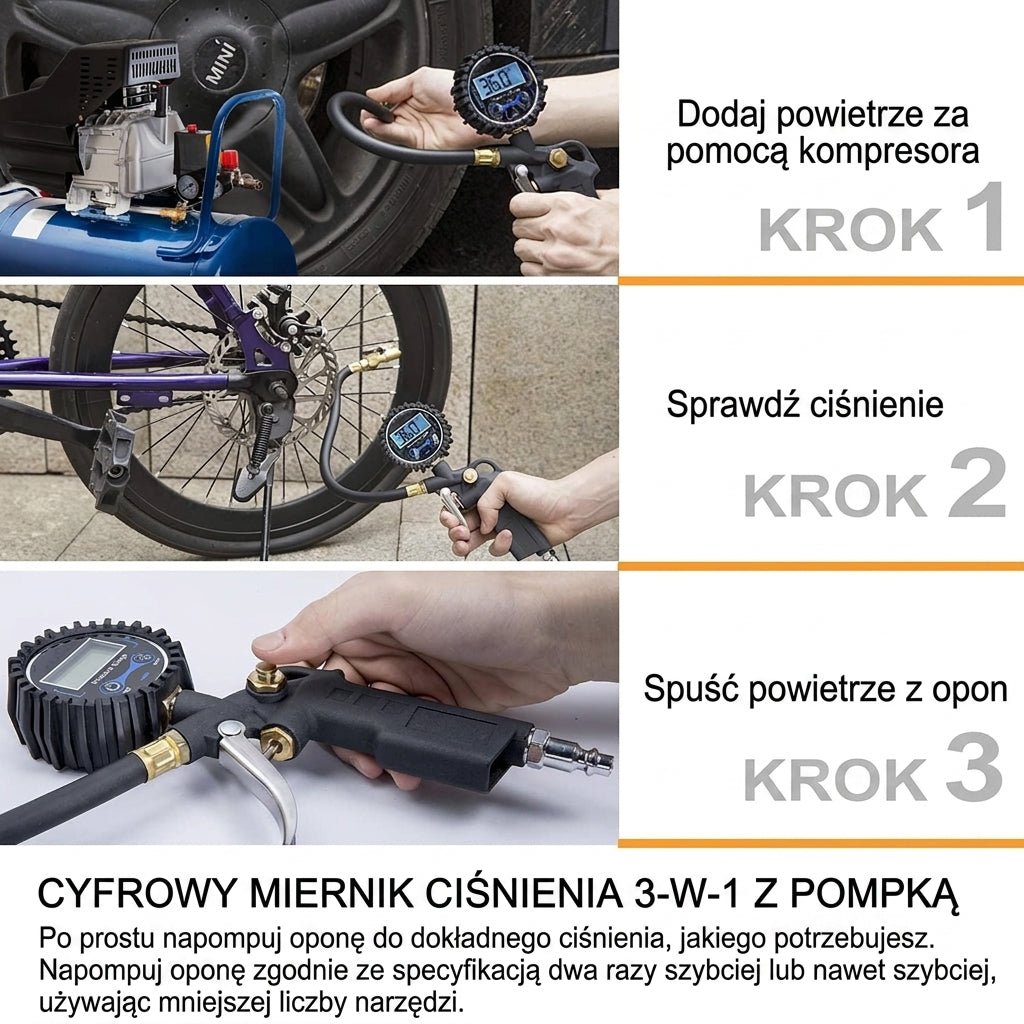 Miernik Ciśnienia w Oponach z Wyświetlaczem LED – Precyzyjny i Ergonomiczny do Samochodów i SUV-ów 14